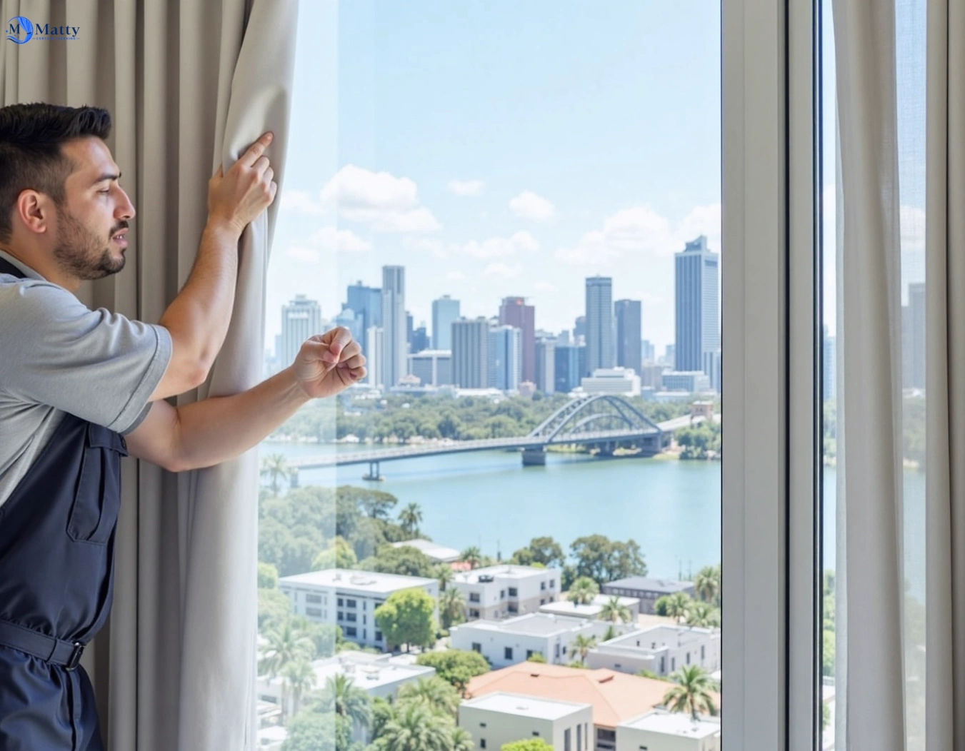 Professional curtain steam cleaning service glenfield-nsw QLD by Matty Curtain Cleaning