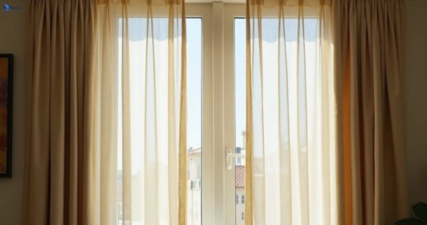 Dusty and dull curtains in glenfield-nsw before steam cleaning